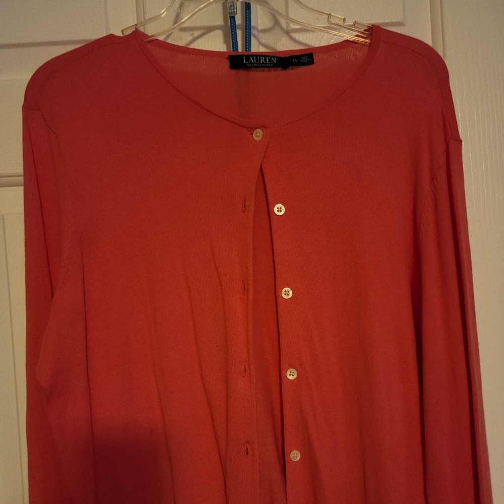 Women's Ralph Lauren Salmon Color Cardigan
